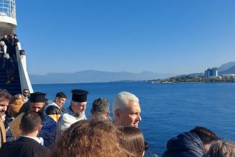 Ο Φωκίων Ζαΐμης στον αγιασμό των υδάτων