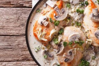 Κοτόπουλο αλά κρεμ με μανιτάρια