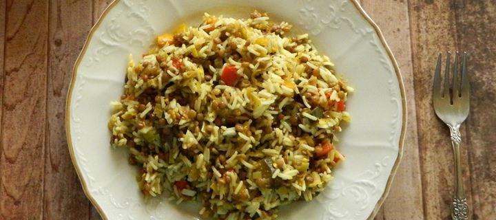 Φακόρυζο με καραμελωμένα κρεμμύδια