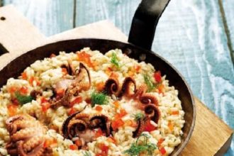 Ριζότο με χταπόδι και ούζο