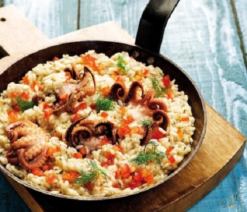 Ριζότο με χταπόδι και ούζο