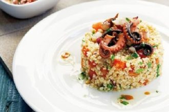 Πικάντικο χταπόδι με πλιγούρι