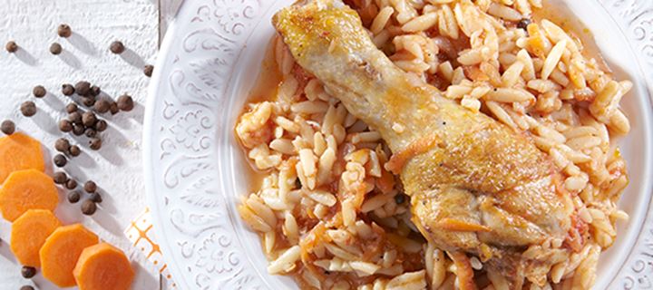 Κοτόπουλο με κριθαράκι στο φούρνο