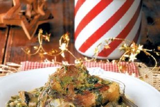 Φρικασέ με αρνάκι, σπανάκι και αγκινάρες