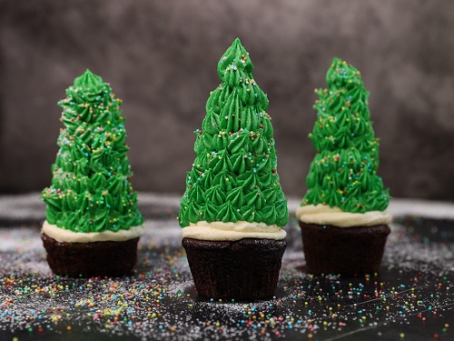Cupcake χριστουγεννιάτικο δέντρο