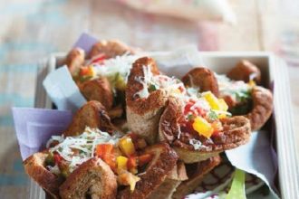 Πίτσα cupcakes με ψωμί ολικής