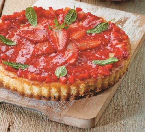 Cheesecake με μανούρι και φράουλες