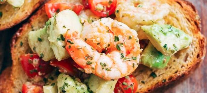 Μπρουσκέτα με γαρίδες