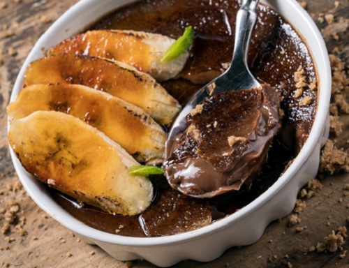 Κρεμ μπρουλέ με σοκολάτα και μπανάνα