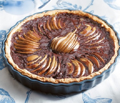 Τάρτα σοκολάτας με μήλο και αχλάδι