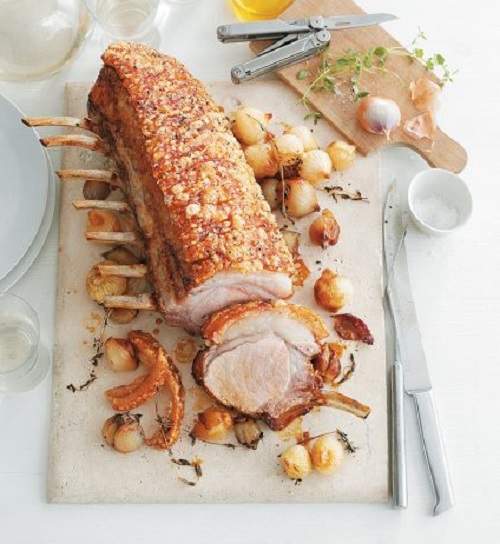 Μπριζολίκι χοιρινό με θυμάρι και κρεμμυδάκια εσαλότ