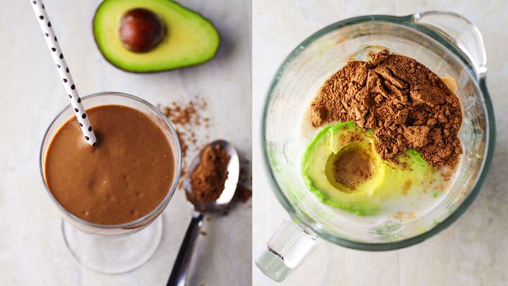 Healthy smoothie με αβοκάντο και κακάο