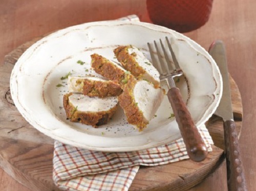 Κοτόπουλο με κρούστα από φιστίκια Αιγίνης