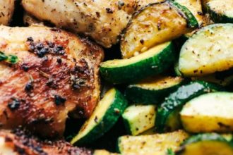 Κοτόπουλο με κολοκυθάκια στο τηγάνι