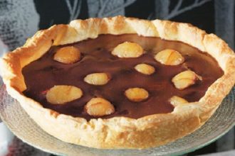 Τάρτα με σοκολάτα και μαρόν γλασέ