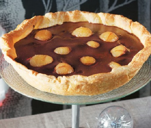 Τάρτα με σοκολάτα και μαρόν γλασέ