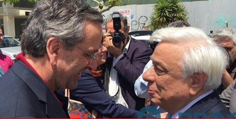 Το Πάσχα, η Καλαματά και η τυχαία συνάντηση Παυλόπουλου-Σαμαρά - ΒΙΝΤΕΟ