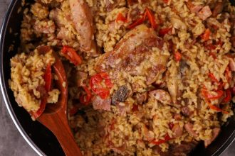 Ψητό ρύζι με χοιρινή πανσέτα