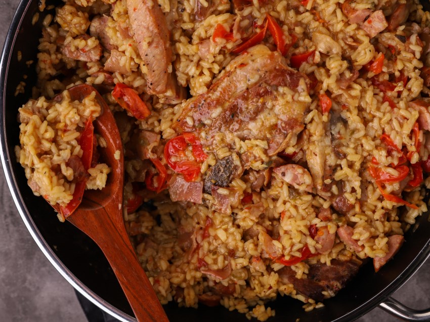 Ψητό ρύζι με χοιρινή πανσέτα