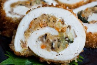 Ρολό κοτόπουλο με μήλο