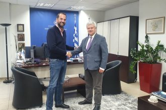 Συνάντηση Ν. Φαρμάκη με το νέο Πρόεδρο του ΕΑΠ, καθηγητή Ι. Καλαβρουζιώτη