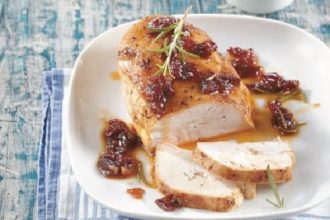 Ψητά φιλέτα κοτόπουλου με μαρμελάδα λιαστής ντομάτας