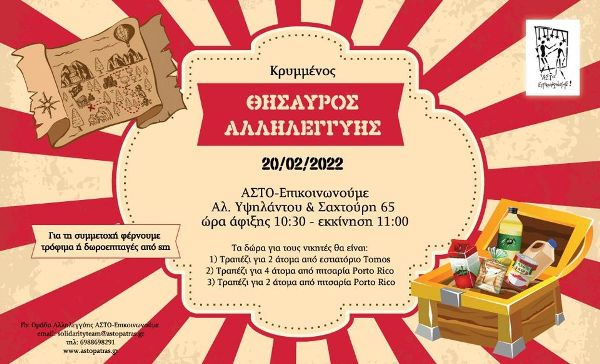 Πάτρα: Κρυμμένος Θησαυρός Αλληλεγγύης από τον ΑΣΤΟ-επικοινωνούμε