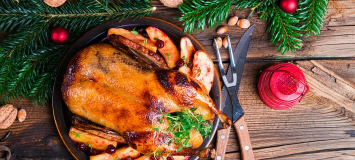 Γαλοπούλα με κάστανα και κυδώνια