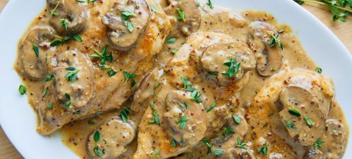 Κοτόπουλο με δύο μουστάρδες