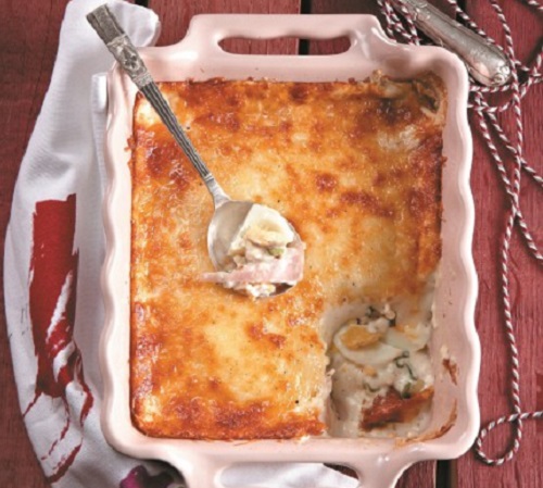 Αβγά με ζαμπόν γκρατινέ στο φούρνο