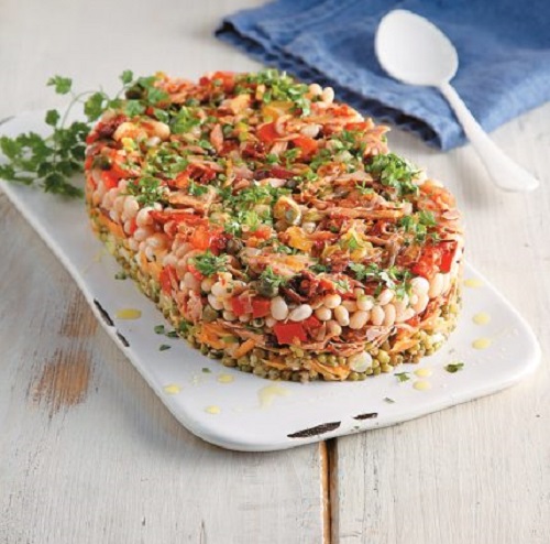 Φασουλοσαλάτα υπερπαραγωγή με πικάντικο τόνο