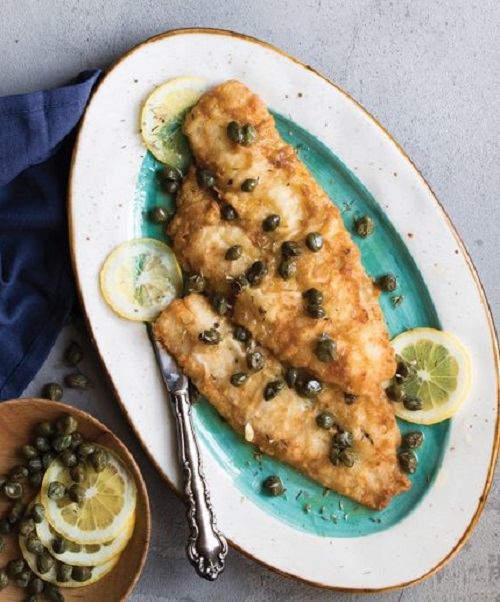 Γλώσσα με λεμόνι και κάππαρη