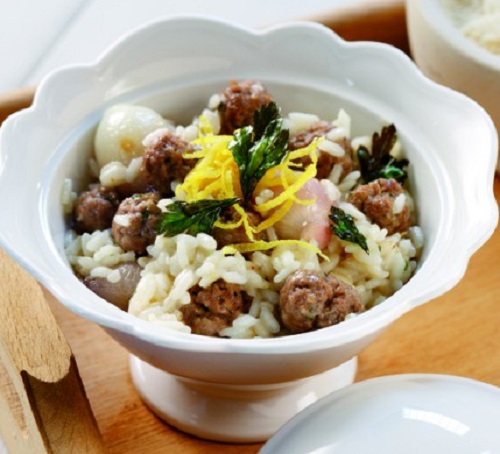 Ριζότο με κεφτεδάκια