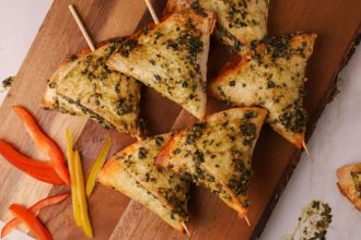 Τορτίγιες με κοτόπουλο, λαχανικά και πέστο βασιλικού