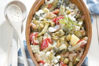 Κρητική σοφεγάδα φούρνου με τυριά