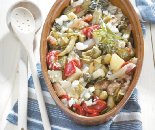 Κρητική σοφεγάδα φούρνου με τυριά