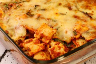 Ραβιόλι με σπανάκι στο φούρνο