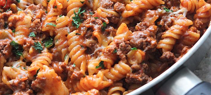 Μακαρόνια βίδες με κιμά