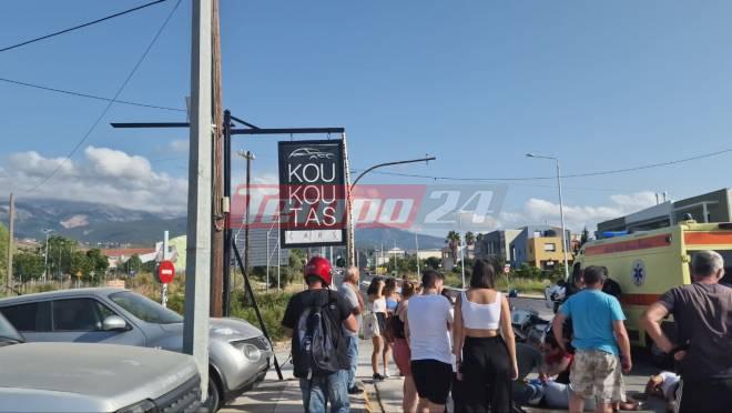 Τροχαίο στην Κανελλοπούλου: Μηχανάκι με ένα ζευγάρι έπεσε πάνω στις μπάρες-Δύο άτομα στο δρόμο – ΦΩΤΟ
