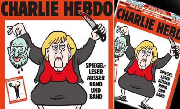 Η Μέρκελ σε ρόλο… τζιχαντιστή - "Αποκεφαλίζει" τον Μάρτιν Σουλτς