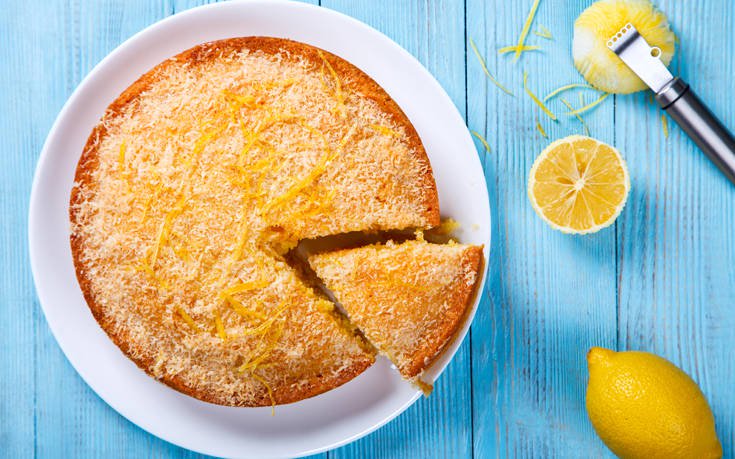 Κέικ με λεμόνι και καρύδα