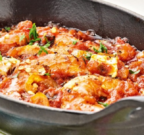 Πικάντικο σαγανάκι γαρίδας