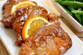 Χοιρινό με μουστάρδα και πορτοκάλι