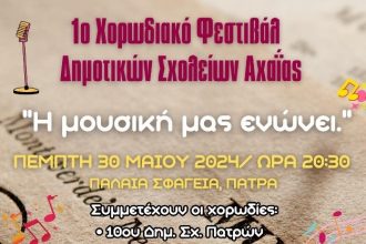 Στα Παλαιά Σφαγεία το 1ο Χορωδιακό Φεστιβάλ Δημοτικών Σχολείων Αχαΐας