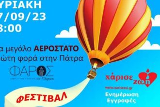 Ένα μεγάλο Αερόστατο στη Πάτρα, για το Φεστιβάλ “Γίνε Δότης Μυελού των Οστών” - Συναυλία με Ευρυδίκη και 1550