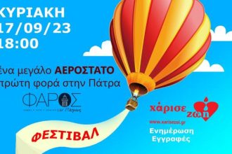 Ένα μεγάλο Αερόστατο στη Πάτρα, για το Φεστιβάλ “Γίνε Δότης Μυελού των Οστών”