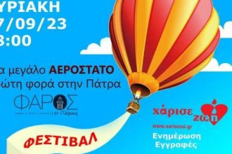 Ένα μεγάλο Αερόστατο στη Πάτρα, για το Φεστιβάλ “Γίνε Δότης Μυελού των Οστών” - Συναυλία με Ευρυδίκη και 1550