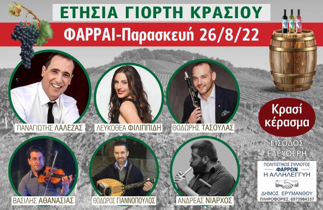 Σήμερα η Γιορτή Κρασιού στο Φαρραί