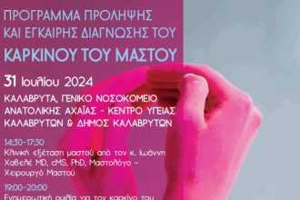 Αλμα Ζωής Αχαΐας: Η ενημέρωση για Πρόληψη και Έγκαιρη Διάγνωση του καρκίνου του μαστού δεν σταματά ούτε το καλοκαίρι
