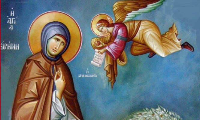 Γιορτάζει η Οσία Ειρήνη Χρυσοβαλάντο στον Ι.Ν Αγίας Βαρβάρας Νικολεΐκων
